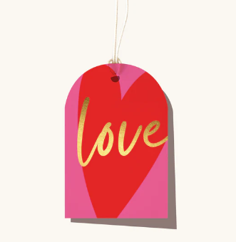 Love Neon Heart Gift Tag
